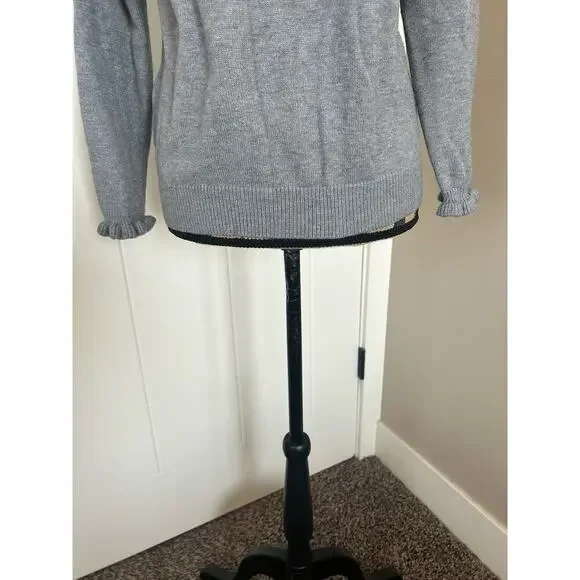 BTFBM Women’s Gray Knit Pullover Ruffle Button Sweater Size S - Picture 5 of 9